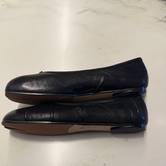 WoodchuckSato Black Leather Split-Toe Tabi Fold Ballerina Ballet Flats - Picture 4 of 12